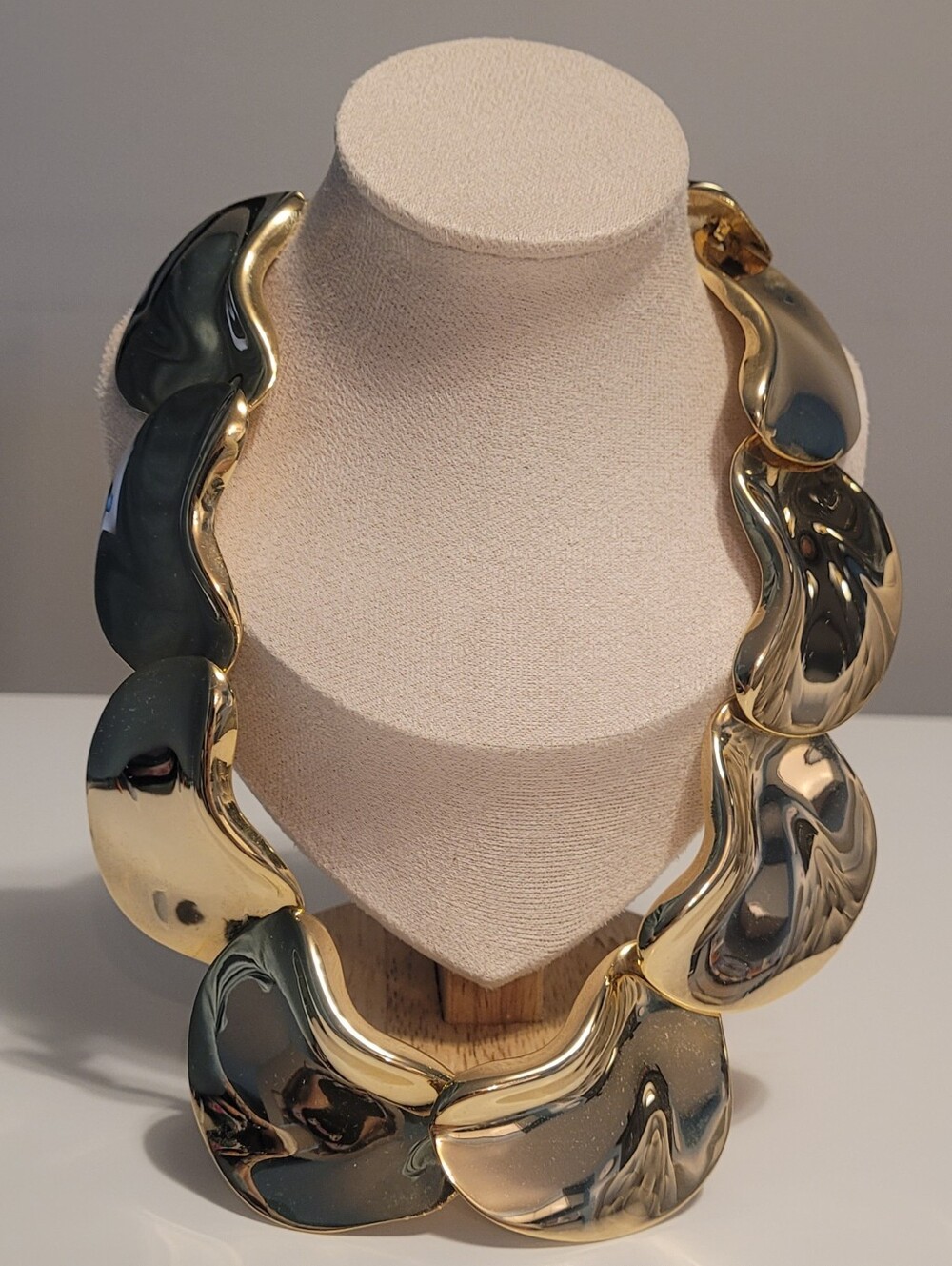 Modern Sculptural Gold Collar Necklace | Chunky Abstract Statement Jewelry